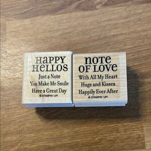 Stampin' Up! Happy Hellos & Note of Love Stamps - Natural Wood